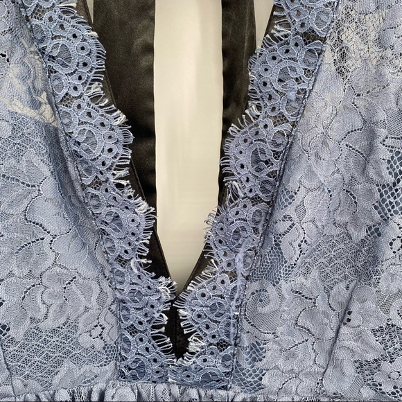 FREE PEOPLE Dress Victorian Blue Gilded Lace Dress Size Small - Picture 12 of 14